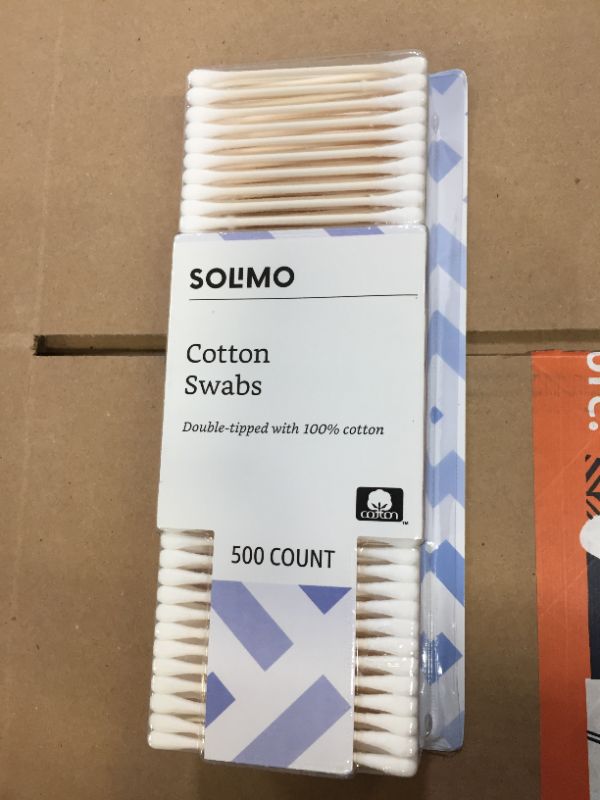 Photo 3 of Amazon Brand - Solimo Cotton Swabs, 500 Count (Pack of 4)