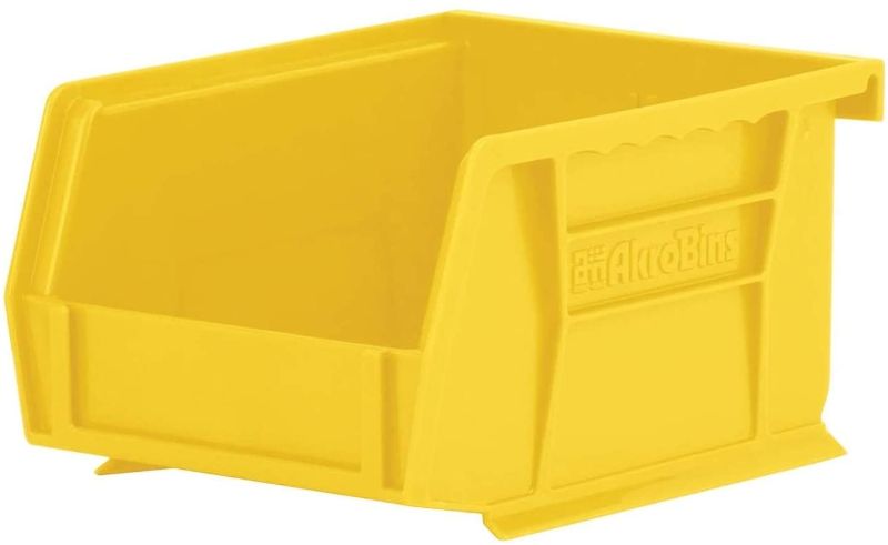 Photo 1 of Akro-Mils 30210YEL AkroBins Plastic Storage Bin Hanging Stacking Containers, (5-Inch x 4-Inch x 3-Inch), Pack of 24, Yellow