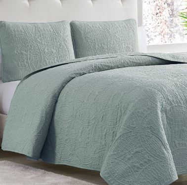 Photo 1 of Mellanni Bedspread Coverlet Set, Comforter Bedding Cover, Oversized Quilt Set, 3 Piece, King/Cal King, Spa Blue 