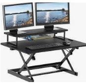 Photo 1 of DAMAGED PARTS ONLY SHW 36-Inch Height Adjustable Standing Desk Converter Sit to Stand Riser Workstation Black 