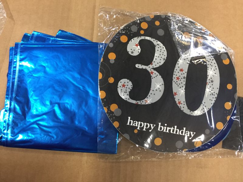 Photo 3 of 5 Pack of Blue and Silver 30th Birthday Decorations for Him Men, Happy Birthday Balloons Banner Letters Party Decorations for Men, Balloons for Birthday Party, Ballons for Birthdays