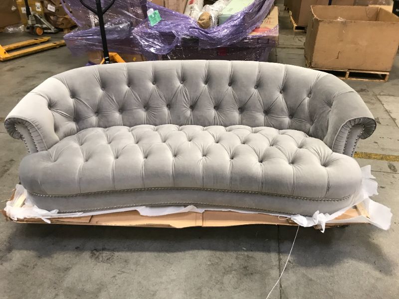 Photo 3 of Brand New Jennifer Taylor Home La Rosa Chesterfield Tufted Sofa in Opal Grey Velvet