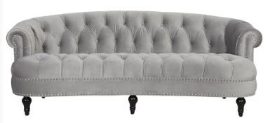 Photo 1 of Brand New Jennifer Taylor Home La Rosa Chesterfield Tufted Sofa in Opal Grey Velvet