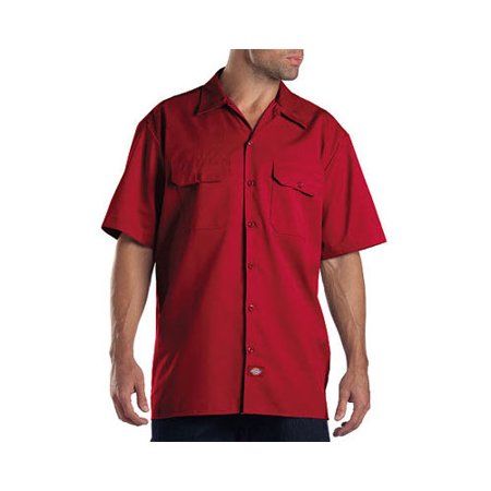 Photo 1 of Dickies Men's Short Sleeve Work Shirt, English Red, Large
