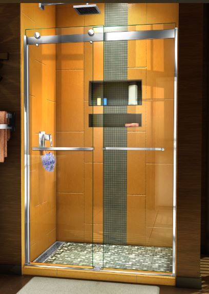 Photo 1 of **BOX 2 OF 2** DreamLine Sapphire SHDR-6348762-01 44-48"x76" Bypass Sliding Shower Door in Chrome 
