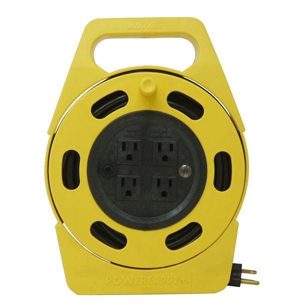 Photo 1 of Woods 2801 Extension Cord Reel With Four 3-Prong Power Outlets
