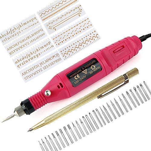 Photo 1 of Afantti Electric Micro Engraver Pen Mini DIY Engraving Tool Kit for Metal Glass Ceramic Plastic Jewelry with Scriber Etcher 30 Bits and 8 Stencils
