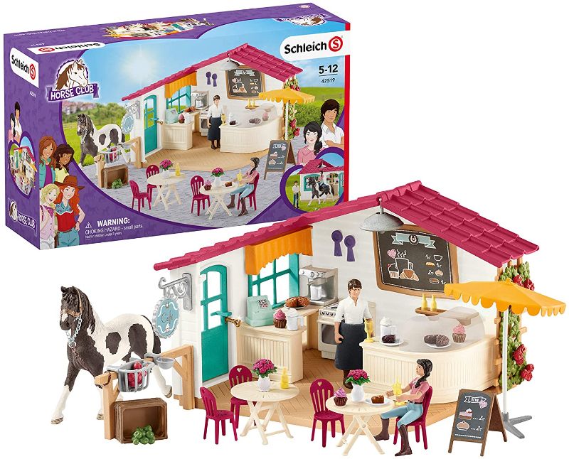 Photo 1 of Schleich Horse Club 66-piece Horse Rider Café Playset with Horse Toy and Horse Accessories for Kids Ages 5-12