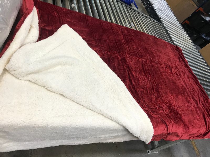 Photo 1 of King Sized Reversible Red and White Blanket