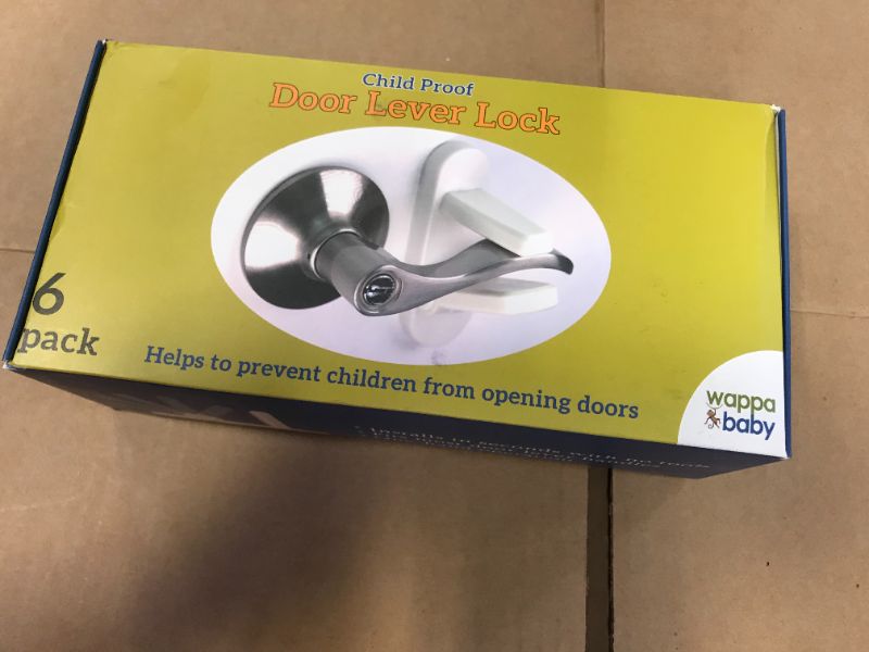 Photo 2 of Childproof Door Lever Lock (6 Pack) Prevents Toddlers from Opening Doors. Easy One Hand Operation for Adults. Durable ABS with 3M Adhesive Backing. Simple Install