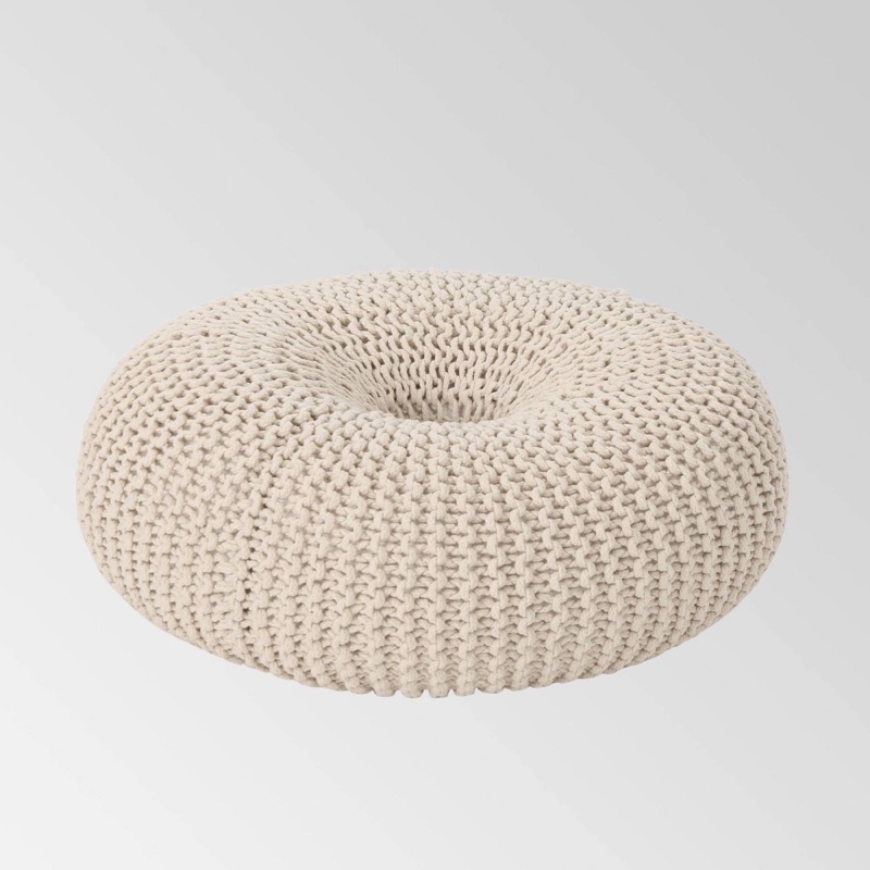 Photo 1 of Burley Knitted Donut Pouf - Christopher Knight Home 