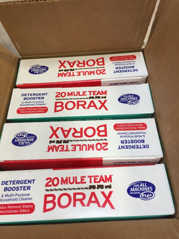 Photo 1 of 20 Mule Team Borax Detergent Booster & Multi-Purpose Household Cleaner, 65 Ounce, 4 Count

