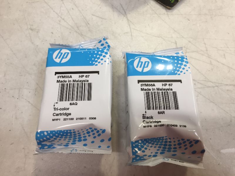 Photo 3 of Original HP 67 Black/Tri-color Ink Cartridges (2-pack) | Works with HP DeskJet 1255, 2700, 4100 Series, HP ENVY 6000, 6400 Series | Eligible for Instant Ink | 3YP29AN
