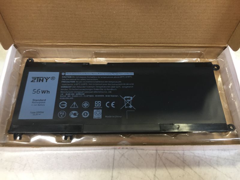 Photo 2 of ZTHY 33YDH Laptop Battery for Dell Inspiron 15 7577 17 7773 7778 7786 7779 2in1 G3 15 3579 G3 17 3779 G5 15 5587 G7 15 7588 Latitude 3380 3480 3490 3590 3580 3400 3500 451-BCDM PVHT1 56Wh 4-Cell 15.2V
