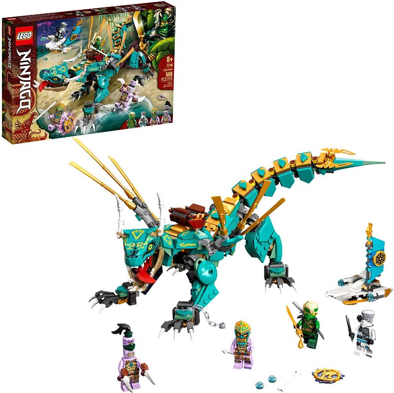 Photo 1 of LEGO NINJAGO Jungle Dragon 71746 Building Kit; Ninja Playset Featuring Posable Dragon Toy and NINJAGO Lloyd and Zane; Cool Toy for Kids Who Love Imaginative Play, New 2021 (506 Pieces)
