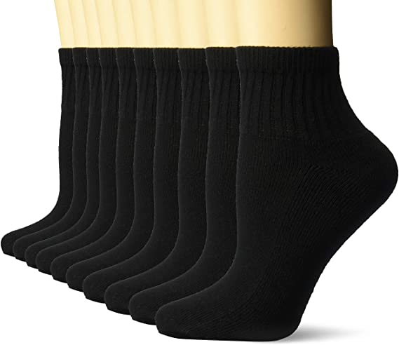 Photo 1 of Amazon Essentials Women's 10-Pack Cotton Lightly Cushioned Ankle Socks
