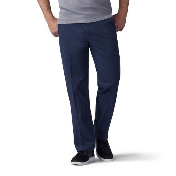 Photo 1 of Men's Lee Performance Series Extreme Comfort Khaki Straight-Fit Flat-Front Pants Navy 34X30
