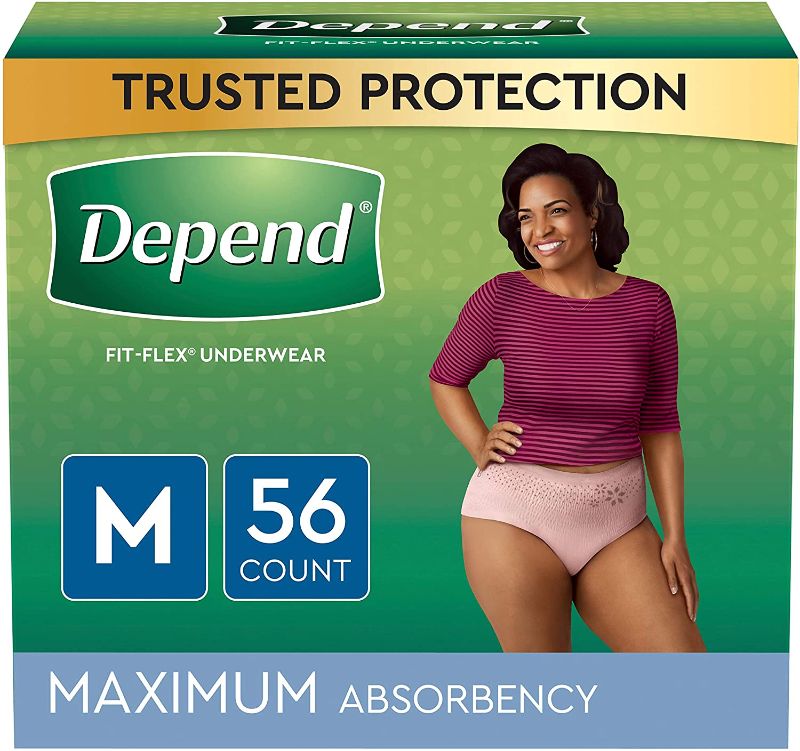 Photo 1 of 
Incontinence Underwear for Women, Disposable, Maximum Absorbency, Medium, Blush
