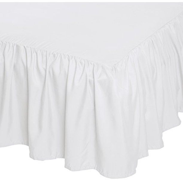 Photo 1 of Basics Ruffled Bed Skirt, 16 Inch Skirt Length, Queen, Bright White
