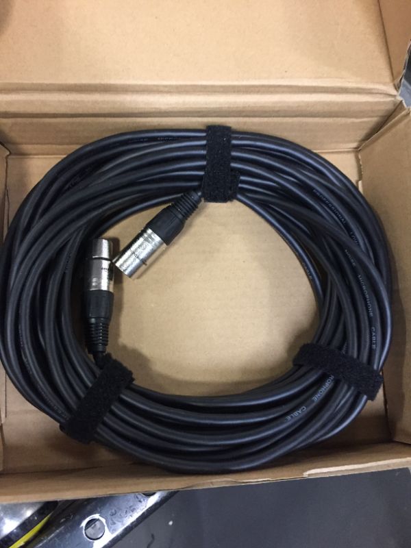 Photo 2 of Amazon Basics XLR Male to Female Microphone Cable - 50 Feet, Black

