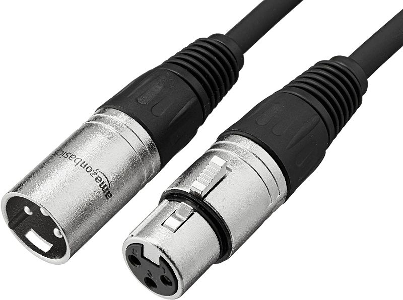 Photo 1 of Amazon Basics XLR Male to Female Microphone Cable - 50 Feet, Black
