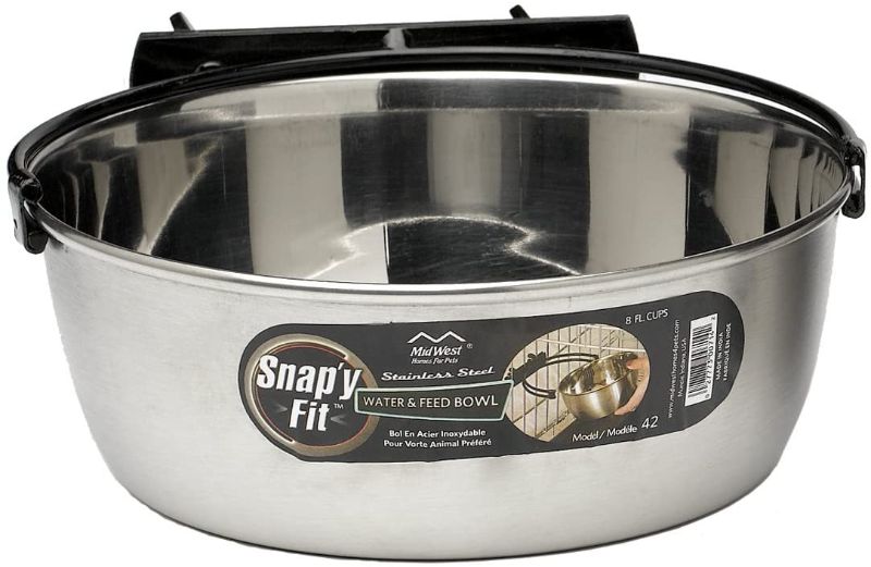 Photo 1 of 2pack - Midwest Homes for Pets Snap'y Fit Stainless Steel Food Bowl/Pet Bowl for Dogs & Cats
