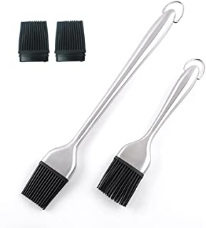 Photo 1 of 2-Piece Set of Stainless Steel Silicone applicator Brush-Made of 430 Stainless Steel high Temperature Resistant Silicone Suitable for BBQ