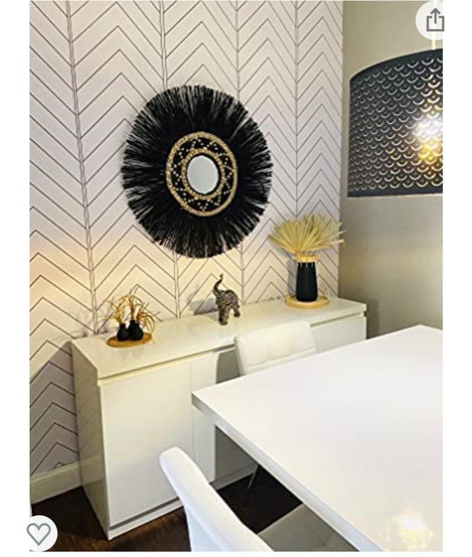 Photo 1 of 17.7"x472"Black and White Wallpaper Geometric Contact Paper Peel and Stick Chevron Wallpaper Black Stripes Modern Removable Self Adhesive Paper for Wall Covering Home Decoration