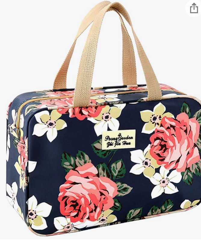 Photo 1 of CHIRUB Large Makeup Bag Toiletry Bag for Women Make Up Bag Cosmetic Bag Toiletries Bag Brush Bags Toiletry Bags for Traveling (Rose Flower)