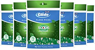 Photo 1 of Oral B Glide Complete With Scope Outlast Dental Floss Picks, Mint, 75 Count, Pack Of 6, 6 count