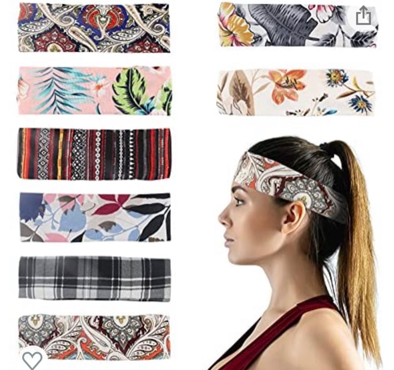 Photo 1 of Headbands For Women 8 Pack Yoga Running Headbands Sports Workout Spa Headwraps Sweat Wicking Head Band for Running Cycling Fitness(HB002)