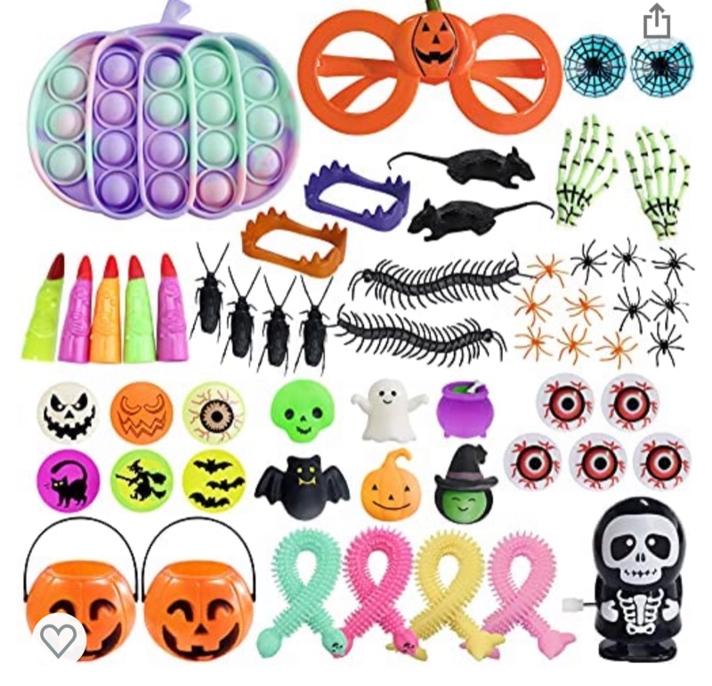 Photo 1 of 57 Pack Halloween Sensory Pop Fidget Packs Simple Mini Pop Dimple Toys for Kids Adults Autism Special Stress Relief and Anti-Anxiety Toys Assortment Party Favors Halloween Goodie Bags