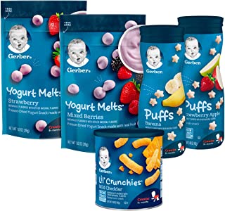 Photo 1 of Gerber Up Age Snacks Variety Pack - Puffs, Yogurt Melts & Lil Crunchies, 9 Count
BEST BEFORE DEC 2021