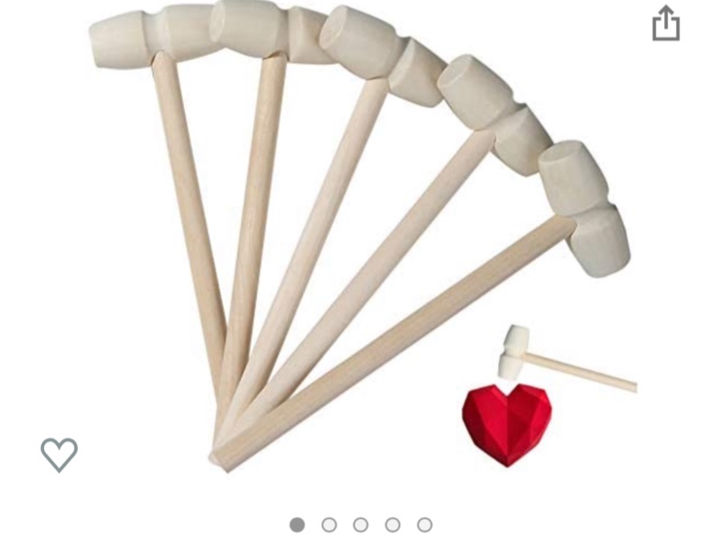 Photo 1 of 40 Pieces Mini Wooden Hammers Mallets Gavel Toy for Kids, Cute Breakable Heart Hammers for Chocolate