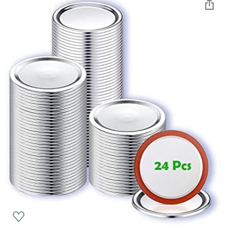 Photo 1 of 24-Count Canning Lids for Ball(Regular Mouth, 2.75 Inch/70 mm), Kerr Jars, Split-type Mason Jar Lids for kerr and Ball Canning Jars, Food Safe Material, Leak Proof