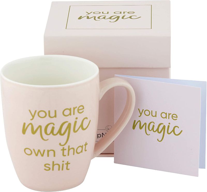 Photo 1 of “You are Magic Own That” Quote Coffee Mugs for Women Cup, Birthday Gifts for Friends Female, Inspirational Gifts for Women Coworker (pink, 12 oz)