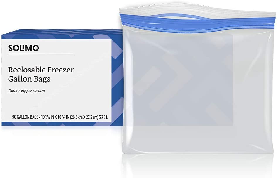 Photo 1 of Amazon Brand - Solimo Freezer Gallon Bags, 90 Count