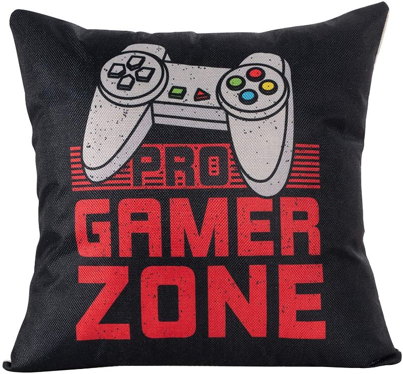 Photo 1 of Arundeal Decorative Throw Pillow Case Cover, 18 x 18 Inches, Video Game Controller, for Gamer Gaming Lover Room