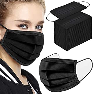 Photo 1 of 100PCS 3 Ply Black Disposable Face Mask Filter Protection Face Masks
