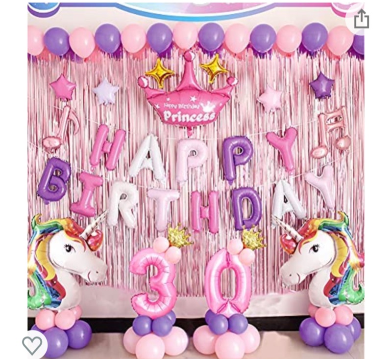 Photo 1 of 59PCS Unicorn Birthday Decorations for Girls, Unicorn Themed Birthday Party Decorations, Unicorn Party Supplies Favors, Unicorn Balloons Banner and Gifts, Unicorn Backdrop Wall Decor for Girls Room…