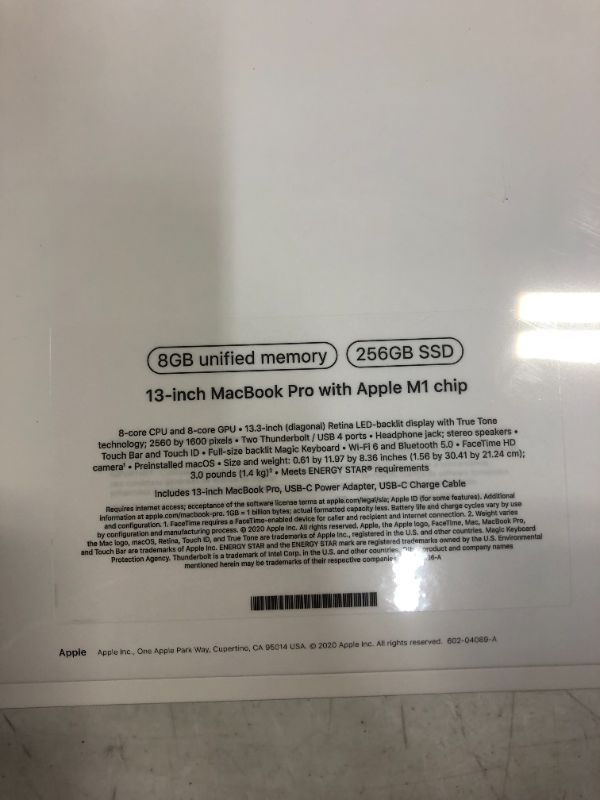 Photo 6 of 2020 Apple MacBook Pro with Apple M1 Chip (13-inch, 8GB RAM, 256GB SSD Storage) - Space Gray
