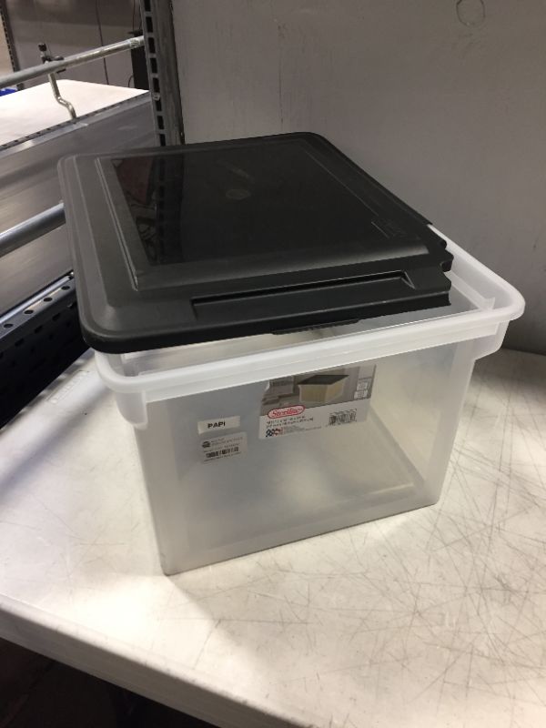 Photo 1 of Sterilite 18.5" x 14" Plastic File Box Clear/Black