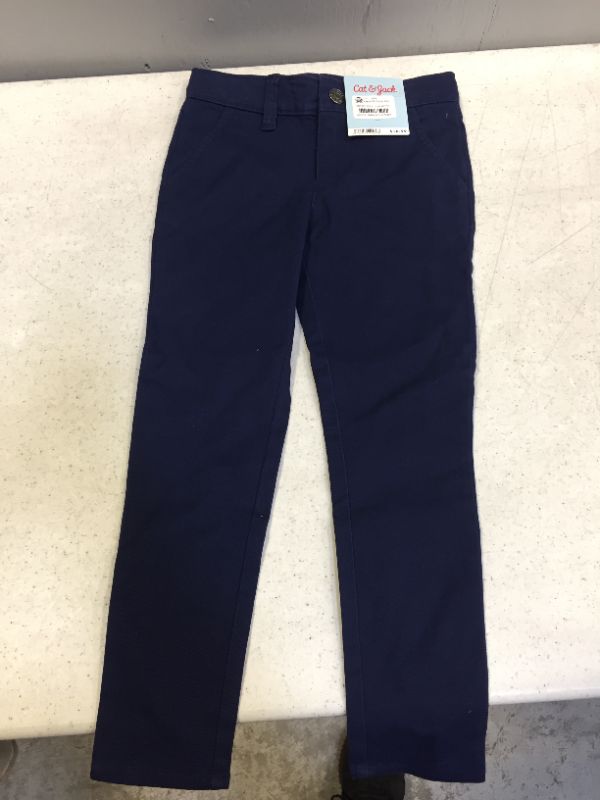 Photo 1 of Girls' Twill Pants - Cat & Jack™ Navy Size 4 - Brand With Tag
