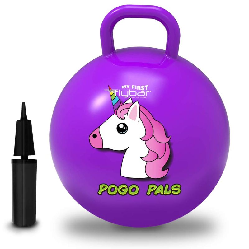 Photo 1 of Flybar My First Pogo Pals Hopper Ball for Kids, Bouncy Ball with Handle, Balance Ball for Kids, Ages 6 and up, Air Pump Included (Unicorn Purple, Medium)
