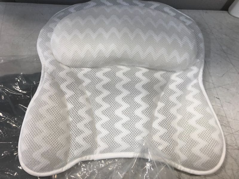 Photo 4 of Bathtub Pillow, Luxury Spa Bath Pillows for Tub Neck and Back Support with 6 Strong Non-Slip Suction Cups, Comfortable Washable 3D Air Mesh Bath