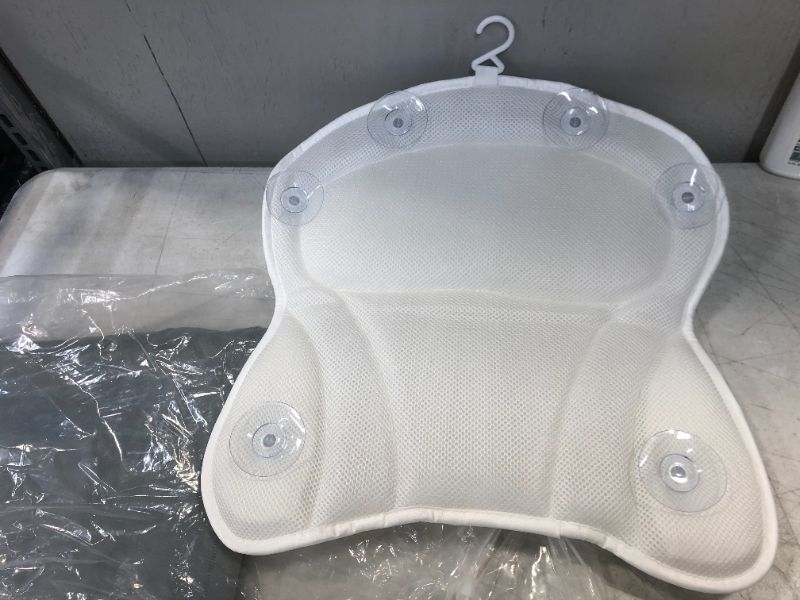 Photo 3 of Bathtub Pillow, Luxury Spa Bath Pillows for Tub Neck and Back Support with 6 Strong Non-Slip Suction Cups, Comfortable Washable 3D Air Mesh Bath