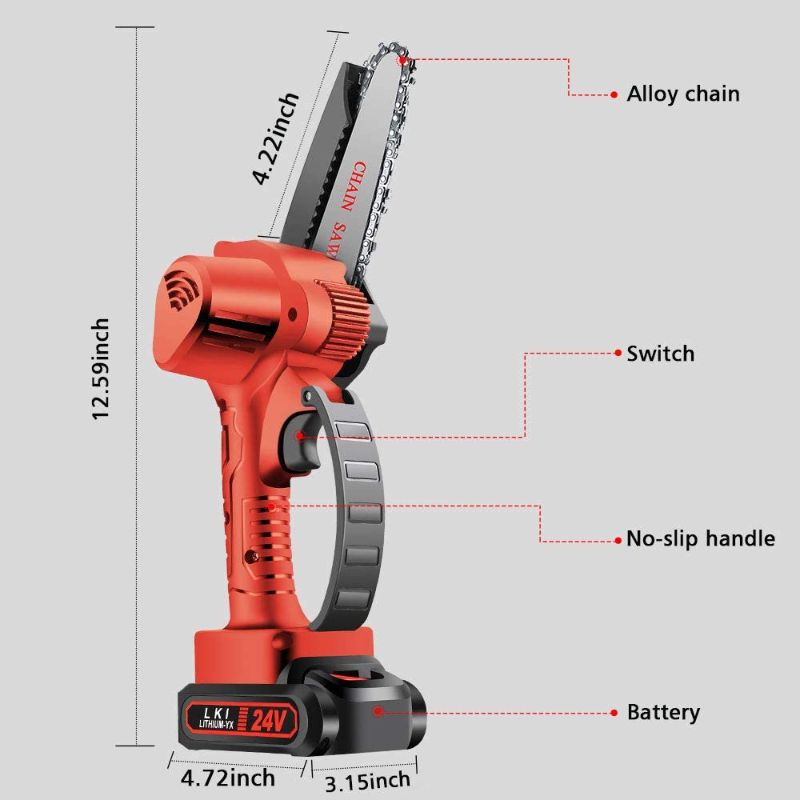 Photo 2 of  Anbull Mini Chainsaw, 4 Inch Electric Chainsaw,Radio Saw Portable Light Lightweight Lithium Battery Chain Saw, 3x Chainsaw Chains, 2x 24V Spare Batteries