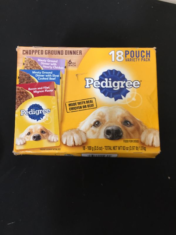 Photo 2 of Pedigree Chopped Ground Dinner Variety Pack With Chicken, Filet Mignon & Beef Wet Dog Food
10/22