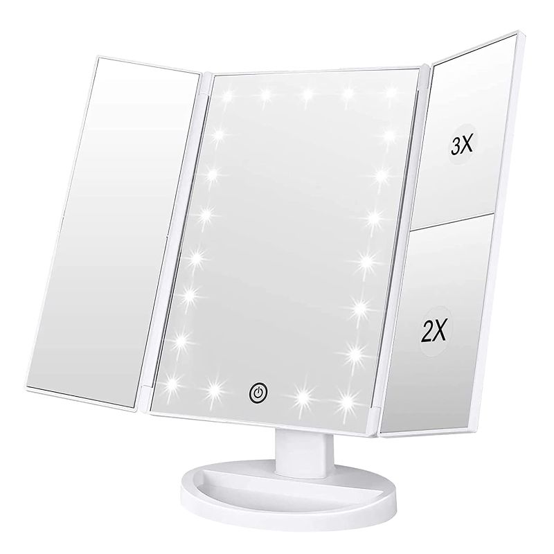 Photo 1 of 3 PANEL LED LIGHTED MAKEUP MIRROR