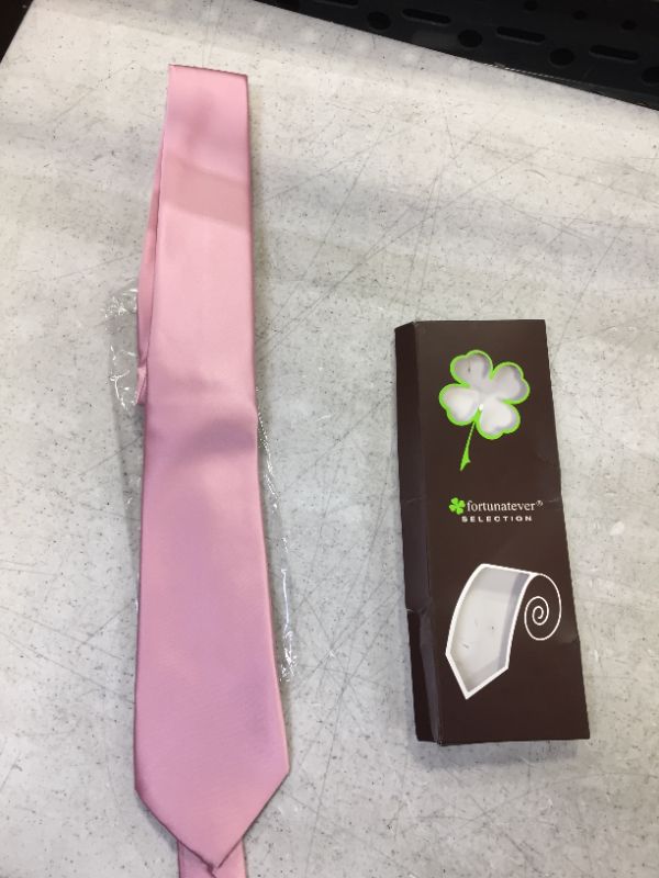 Photo 2 of Fortunatever Mens Solid Color Tie For Men color pink 